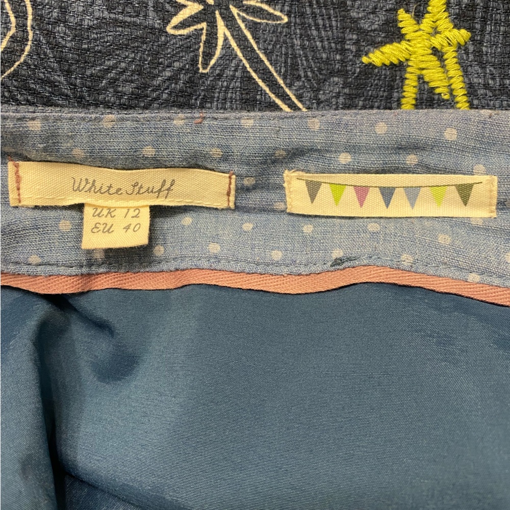 Anthropologie White Stuff Embroidered Skirt Landscape Floral Size Medium - Picture 10 of 12